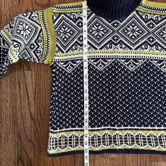 It's Our Time Women's Blue Turtleneck Patterned Long Sleeve Sweater Size M - Picture 6 of 6